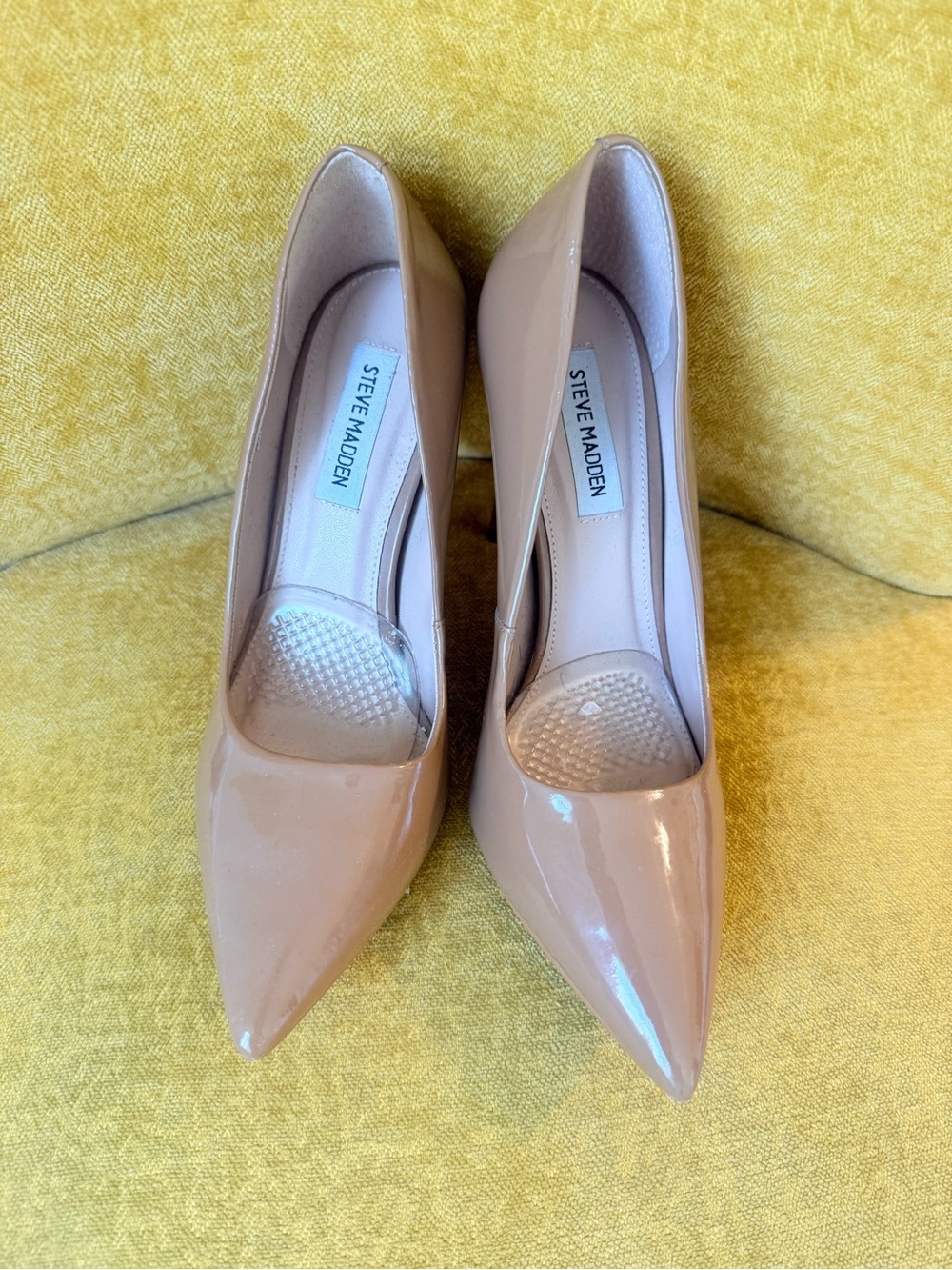 Steve Madden Nude Patent Pointed Toe Pumps